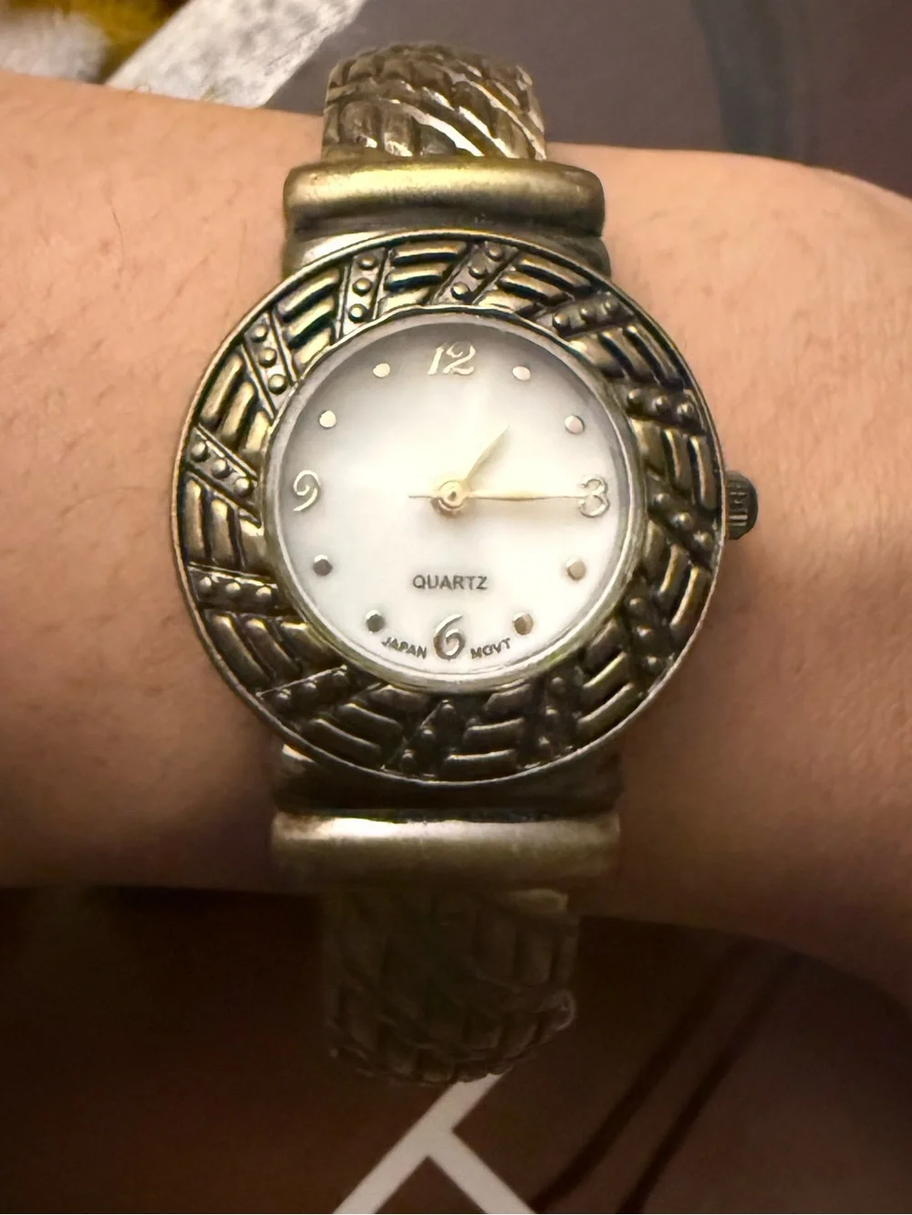 Avon Gold-Tone Braided Cuff Bracelet Women's Watch